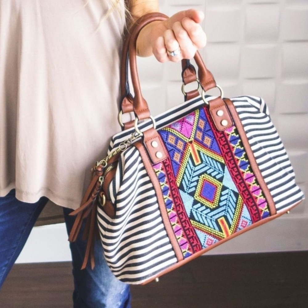 MMS Design Studio Striped Multicolor Handbag